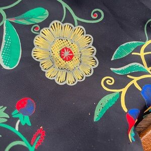 Fiorucci Black Fabric with Colorful Floral Design